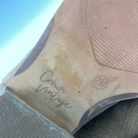 Crown Vintage Giancita Snake Embossed Leather Suede Chelsea Boots Women Size 7 M - Picture 7 of 8